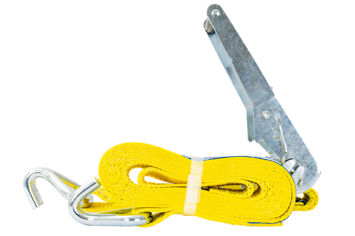 Set of four UNITRAILER 4m/50mm/5t yellow transport belts with tensioner