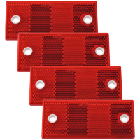 Set: four red reflectors 90x40 mm with holes, rectangle