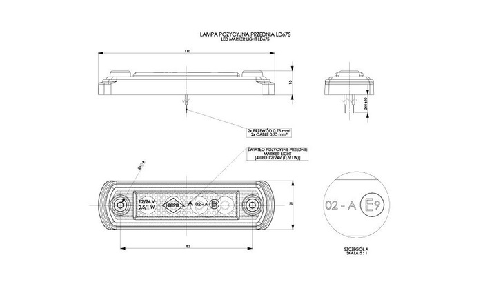 HORPOL LD 676 LED marker lamp universal