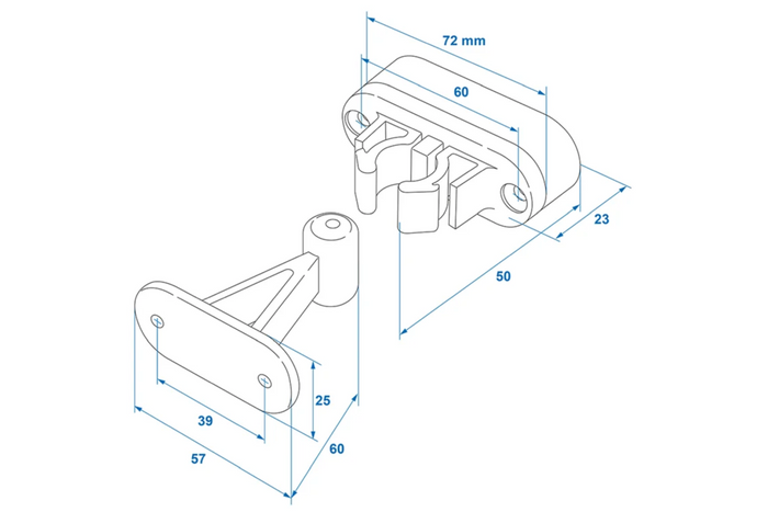 Caravan, camper door latch ProPlus 362622V02BK black spring-loaded handle for holding the door