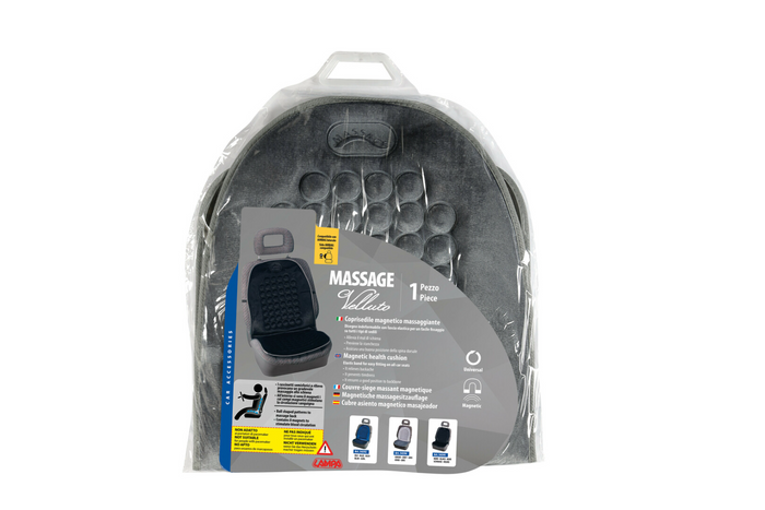 LAMPA Magnetic-Velour Cushion car seat cushion, gray, massage effect