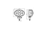 LED work lamp reflector TT TECHNOLOGY BLACK TT.13359F 6xLED 4800lm oval