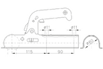 CHOOYO JD.00.53.006 ball hitch for 800kg trailer with 60mm tubular drawbar