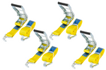 Set of four UNITRAILER 4m/50mm/5t yellow transport belts with tensioner