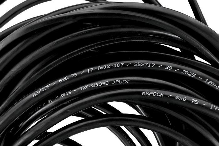 ASPÖCK electrical installation, trailer harness 8m, 13 PIN plug, 2x 8 PIN bayonets