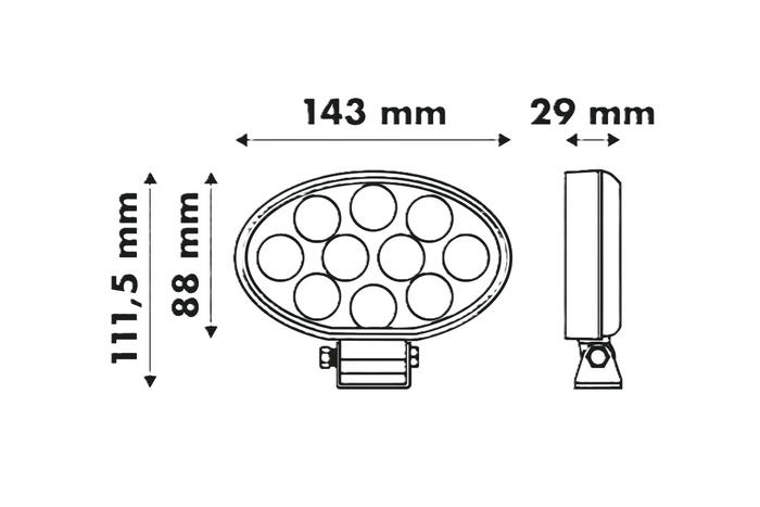 LED work lamp reflector LAYTZ LY7401 40xLED 4000lm oval