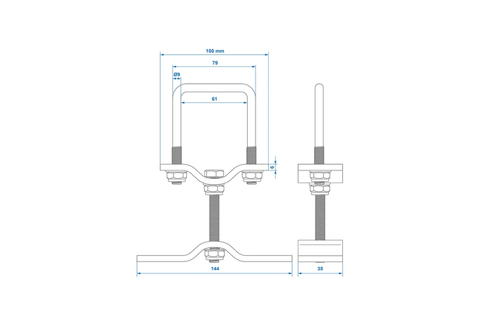 ProPlus trailer spare wheel mounting bracket for 60x60mm profile