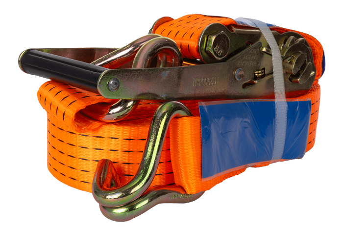 Set of four UNITRAILER 12m/50mm/5t orange transport belts with tensioner