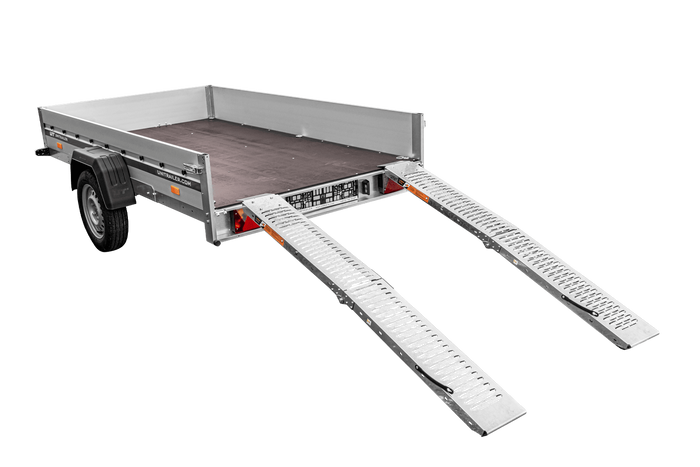UNITRAILER ALR004B foldable ramps steel drive-on ramps for trailers 190cm 400kg set of 2