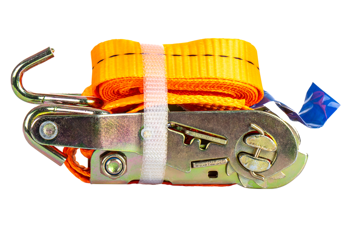 Set of four UNITRAILER 2m/50mm/5t orange transport belts with tensioner