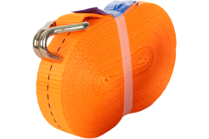 Set of four UNITRAILER 12m/25mm/1t orange transport belts with tensioner