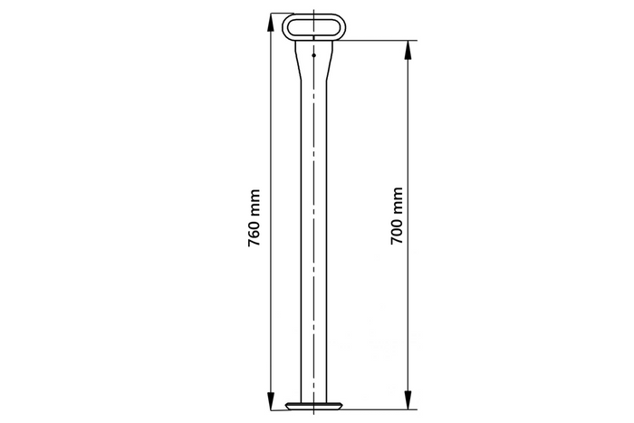 KNOTT 4802429X fixed support for 175kg trailer 48mm 700mm