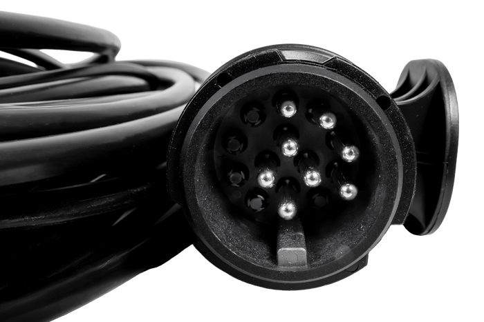 ASPÖCK electrical installation, trailer harness 8m, 13 PIN plug, 2x 8 PIN bayonets