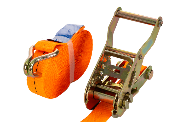 Set of four UNITRAILER 6m/25mm/1t orange transport belts with tensioner