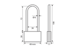 Brass padlock 50mm LAMP BASIC XL, ear diameter 30mm