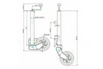 UNITRAILER automatic jockey wheel with handle 500kg 60mm 660-904 mm
