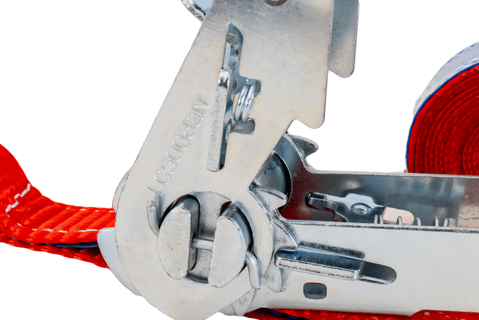 Set of four UNITRAILER 3m/25mm/1t red transport belts with tensioner