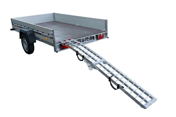 UNITRAILER ALR002 foldable ramp aluminum ramp for trailer 221cm 340kg with belt